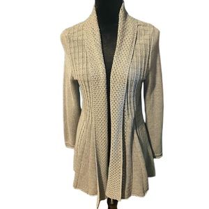 Gray Knit Lightweight Draped Cardigan